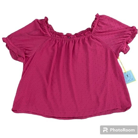 NWOT CeCe Square Neck Puff Sleeve Blouse Women’s 3X - Picture 2 of 6